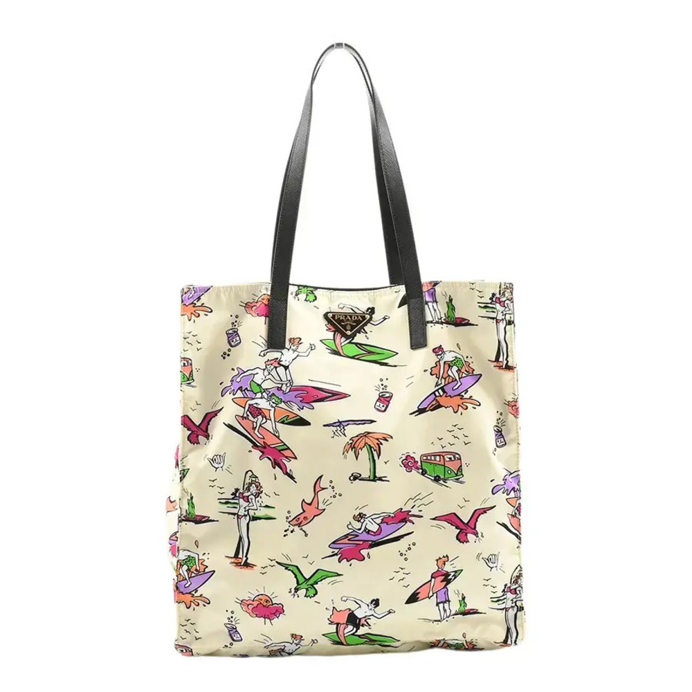 Prada Vela 2Way Tote Shoulder Bag White